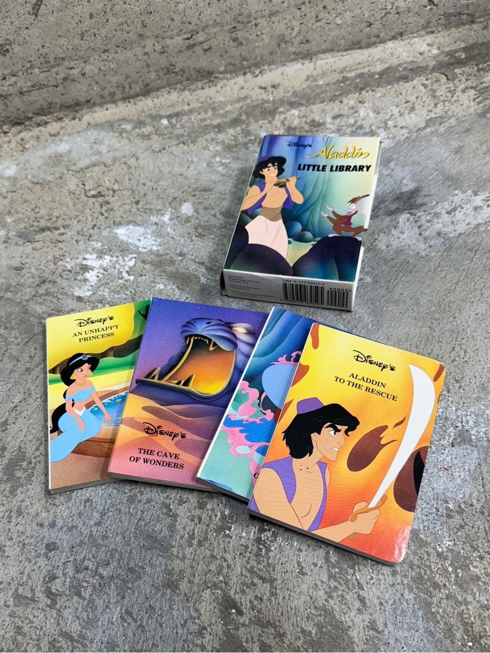 Vintage 1992 Disney Aladdin Little Library 4 Book Box Set